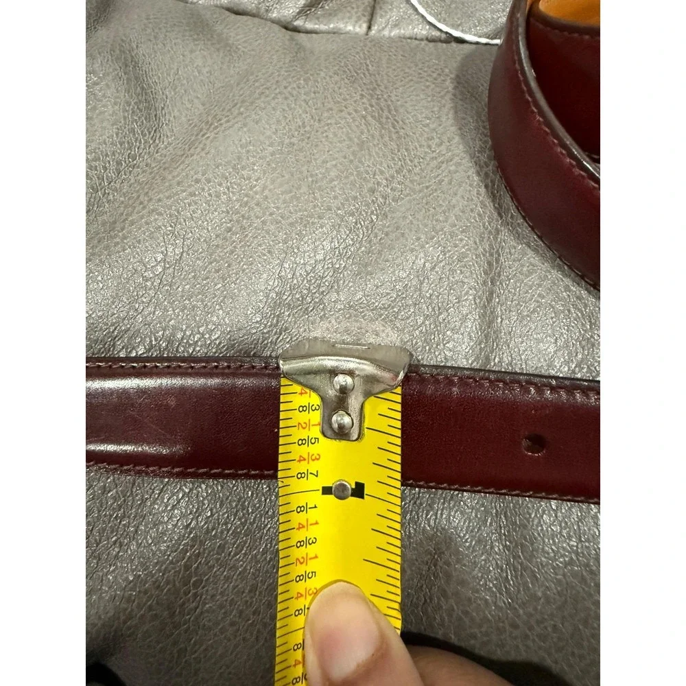 Brooks Brothers Mens Burgundy Leather Dress Belt Gold Buckle Made in USA Size 40